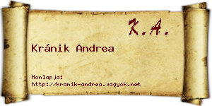 Kránik Andrea névjegykártya
