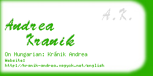 andrea kranik business card