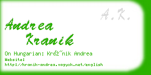 andrea kranik business card